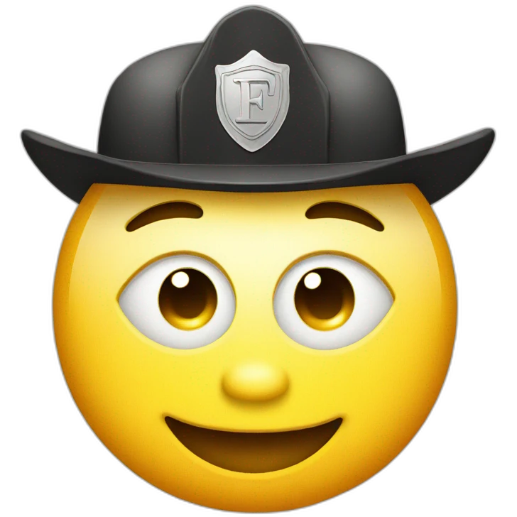 F letter with a firefighter hat emoji