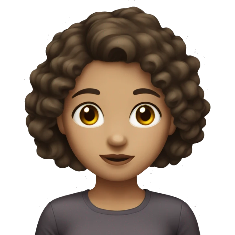 girl with dark brown hair light skin and hazel eyes emoji