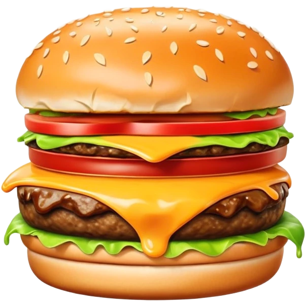 juicy hamburger with cheese emoji