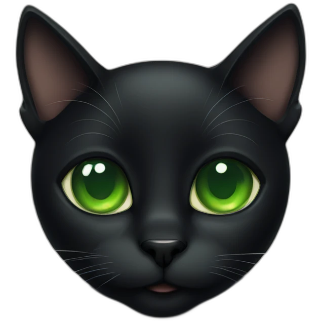 black cat with green eyes emoji