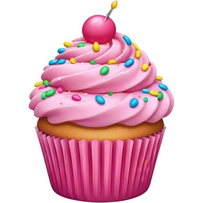 Cupcake with pink icing emoji
