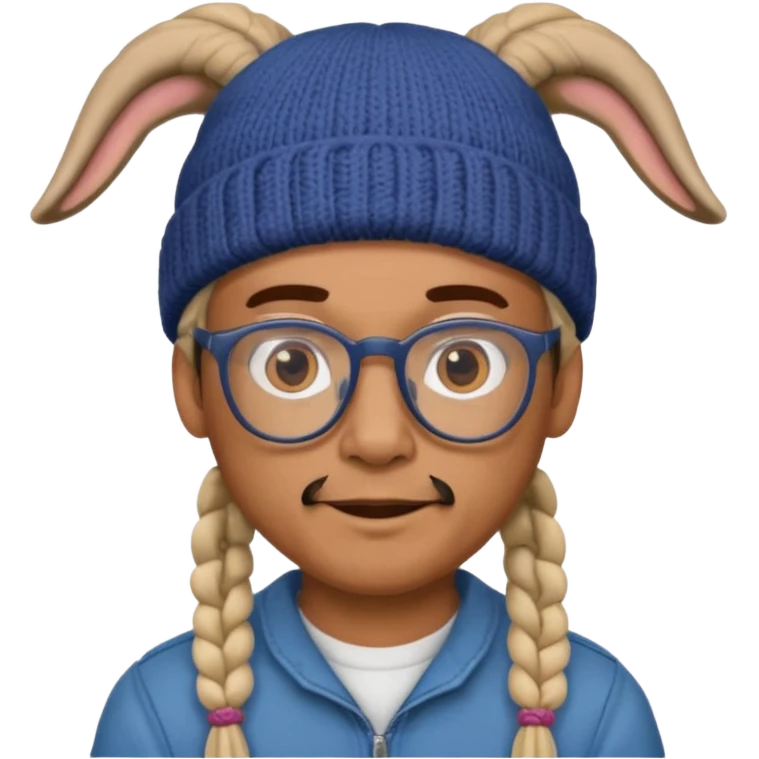 man with braids glasses beanie and goat beard emoji