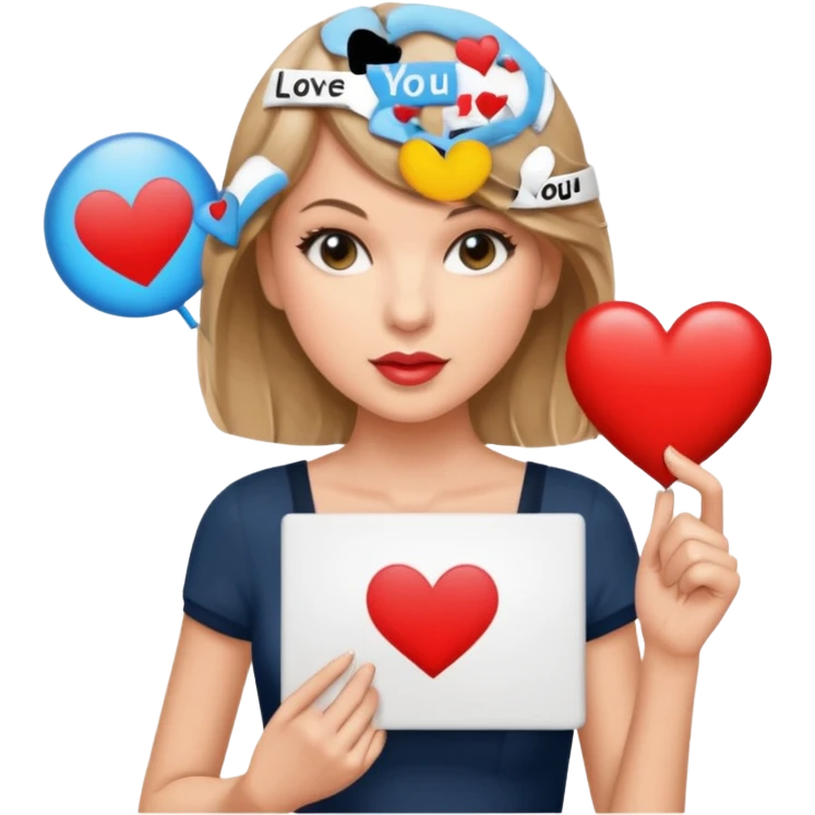 You Belong With Me Taylor Swift Holding A Sign That Says I Love You  emoji