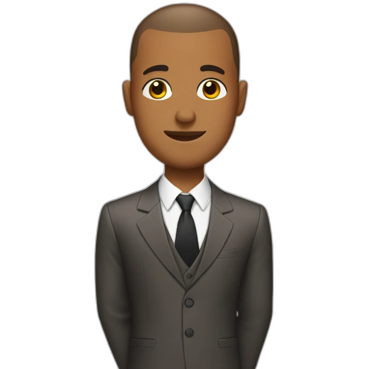 brown guy with buzzcut wearing an expensive suit emoji