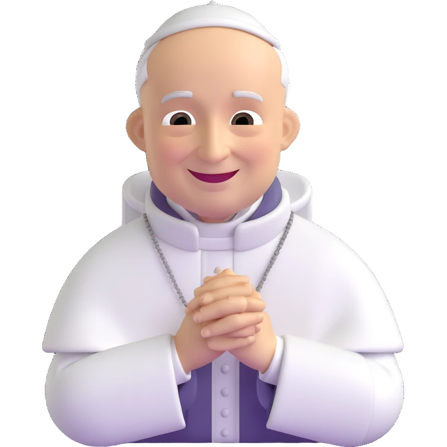pope smiling, laying hands emoji
