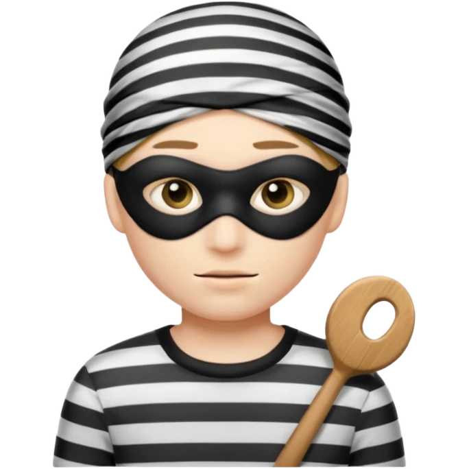 A theif robber emoji,Stripped shirt,eye mask. emoji