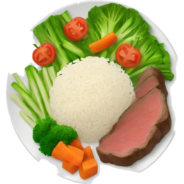 beef and rice vegetable plate emoji