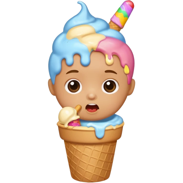 Baby eating ice cream emoji