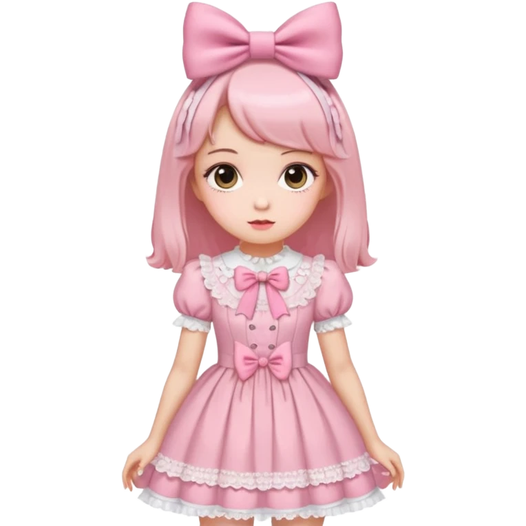 Fiyonklu ve pembe lolita emoji