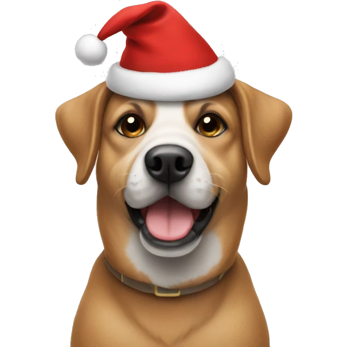 Dog with Christmas hat  emoji