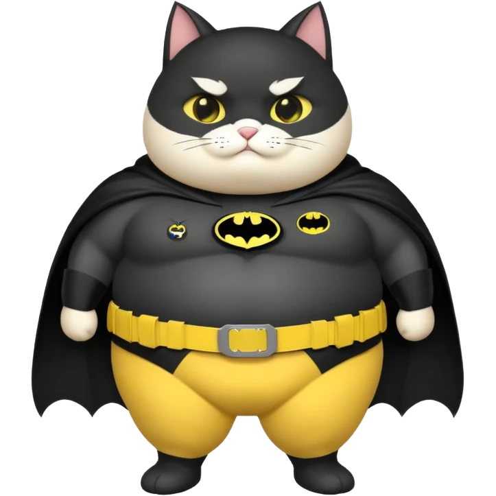 fat cat in batman suit  emoji