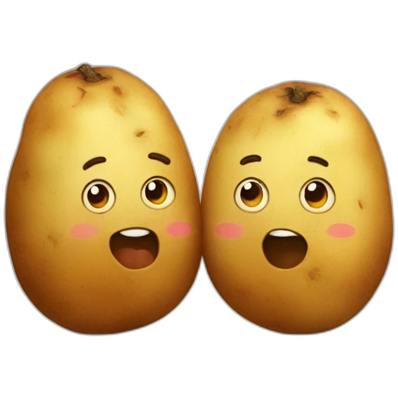 two potatoes being a cute couple emoji
