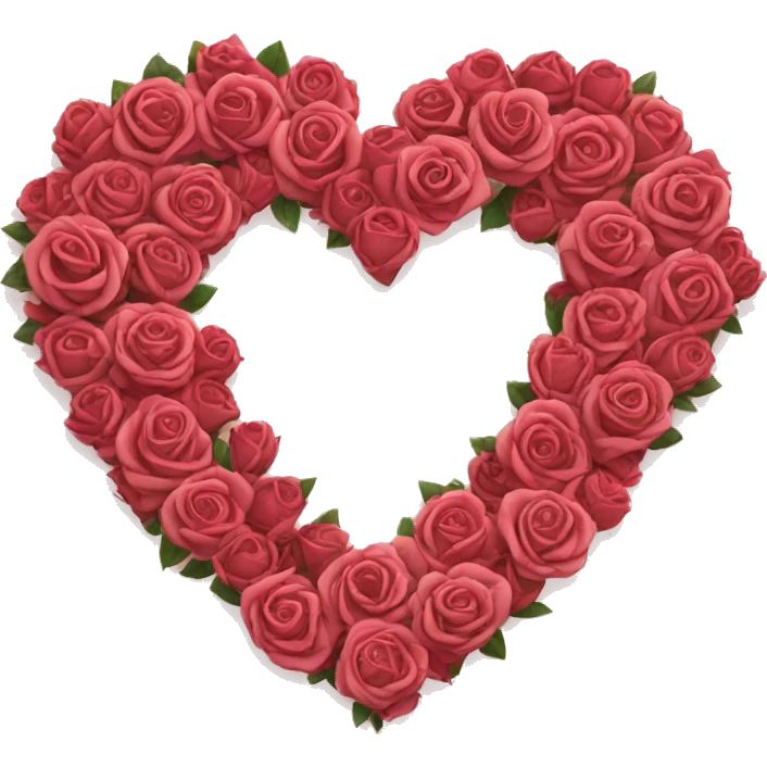 heart frame made of roses emoji