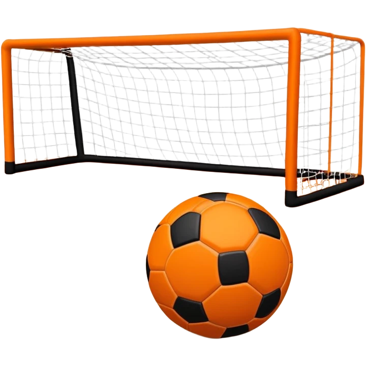 A close-up of a mini football (futsal) ball on the court, with the goals and boundary lines visible in the background. The scene captures the small-scale, fast-paced nature of futsal, emphasizing the ball's precision and the smooth playing surface. emoji