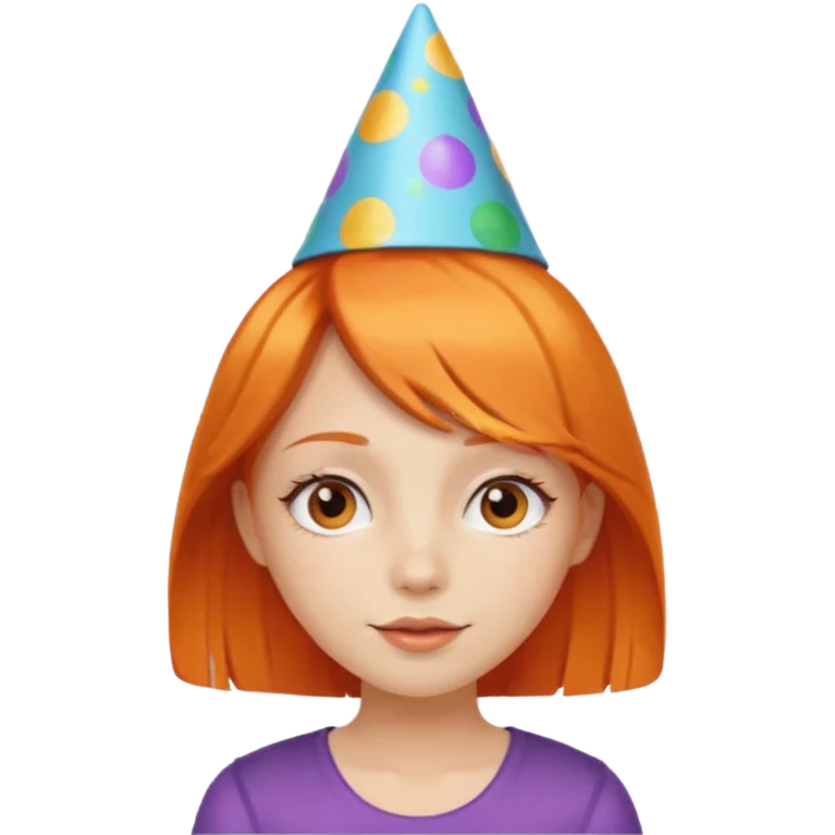 party hatted orange haired girl emoji