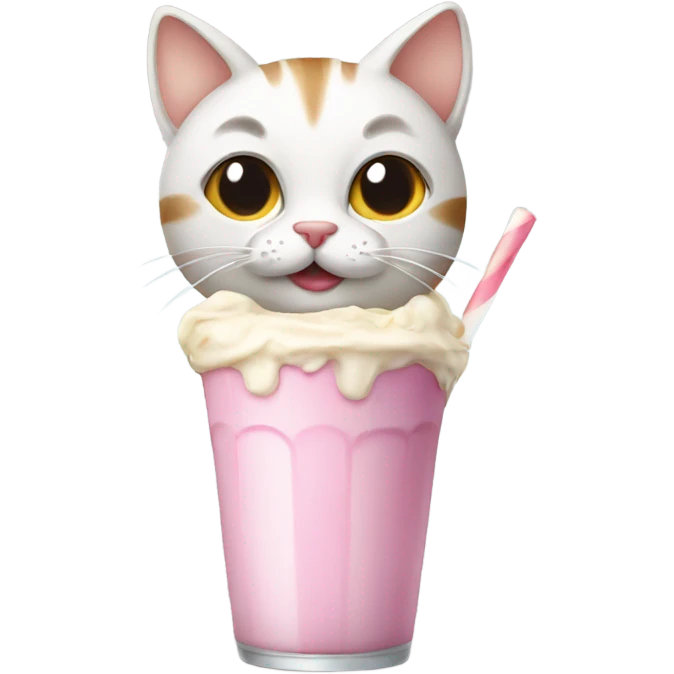 Cat with milkshake emoji