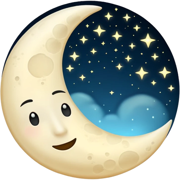 glowing half moon emoji