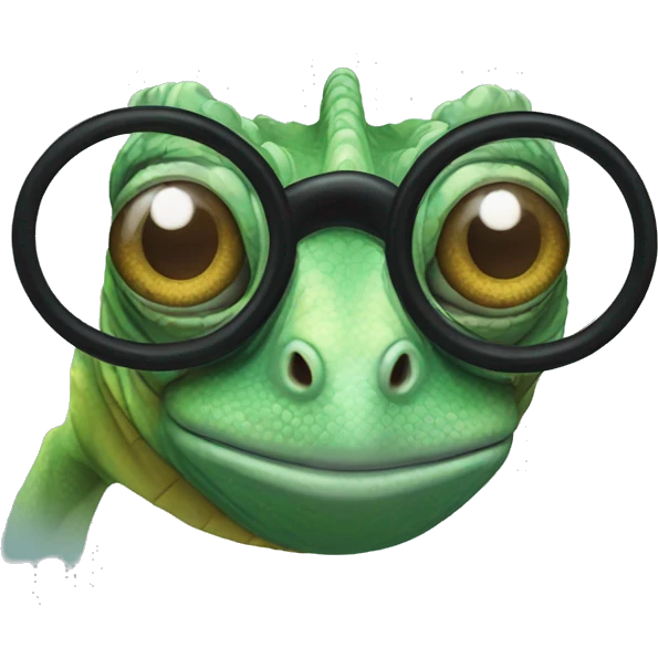 chameleon wearing a monocle emoji