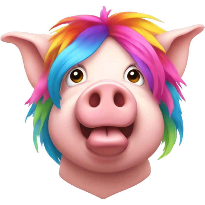 Pig in a wig emoji