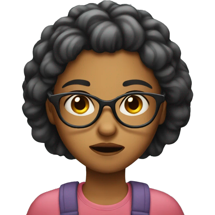 girl with glasses annoyed emoji