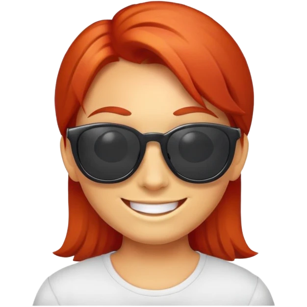 Emoji with red head and sunglasses  emoji