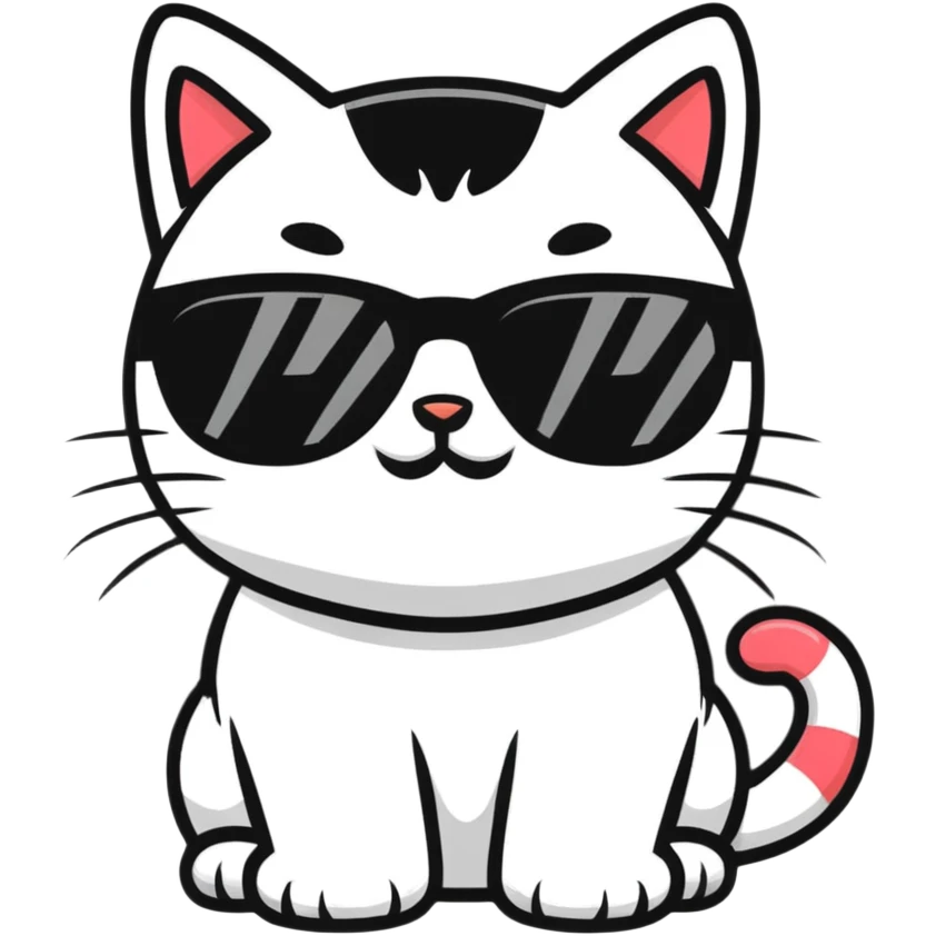 Cat with sunglasses emoji