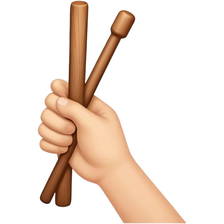 Hand holding Woodstick emoji