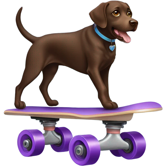 Chocolate lab roller skating  emoji