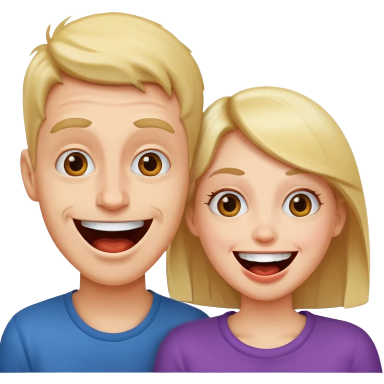 two people making funny, crazy faces emoji