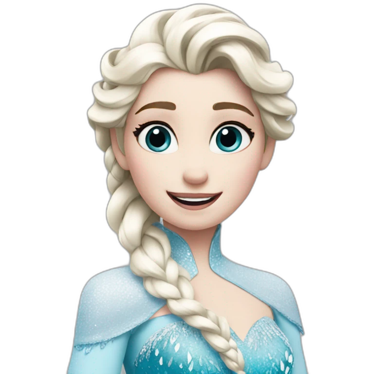 elsa with a smiley face emoji