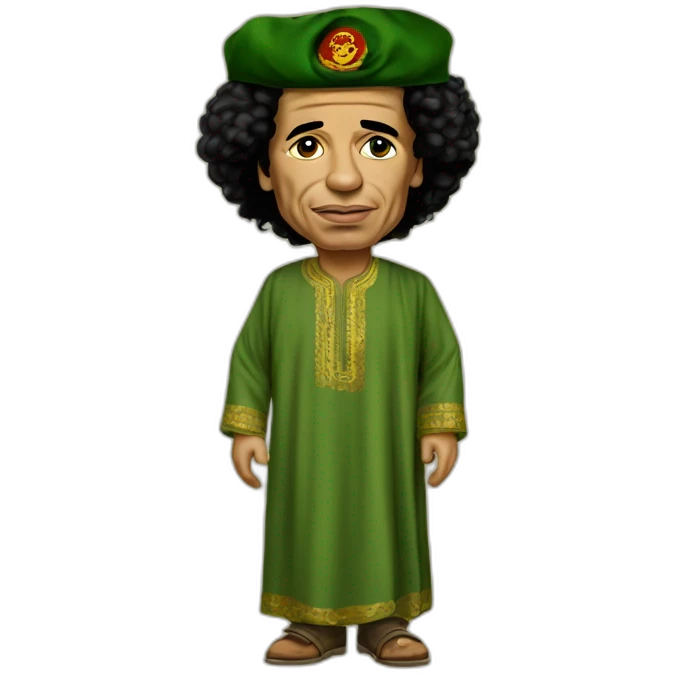 Muammar Gaddafi with libyan clothes emoji