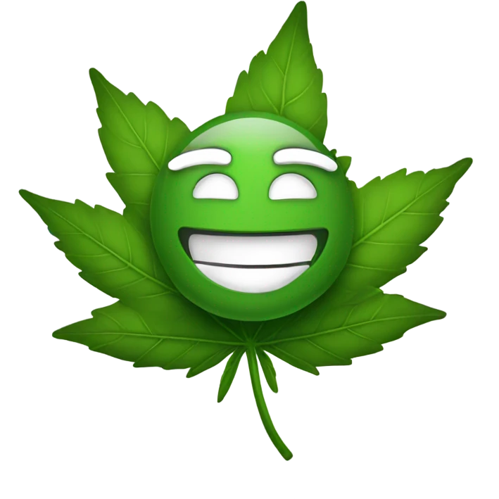 Weed leaf laughing emoji emoji