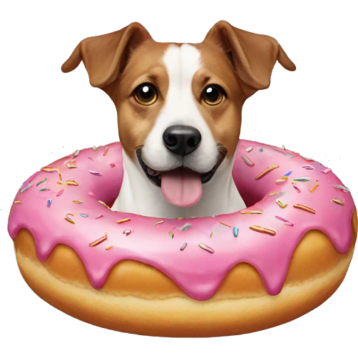 Dog in a donut emoji