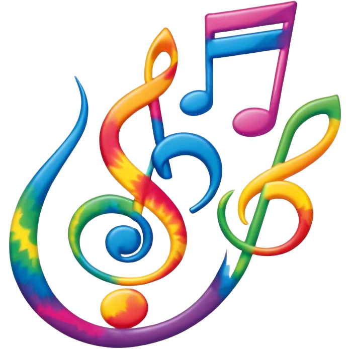 Tie-dye music notes  emoji