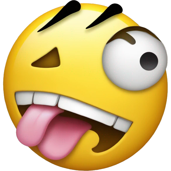 make a regular yellow emoji wih tongue out and x insted of eyes emoji