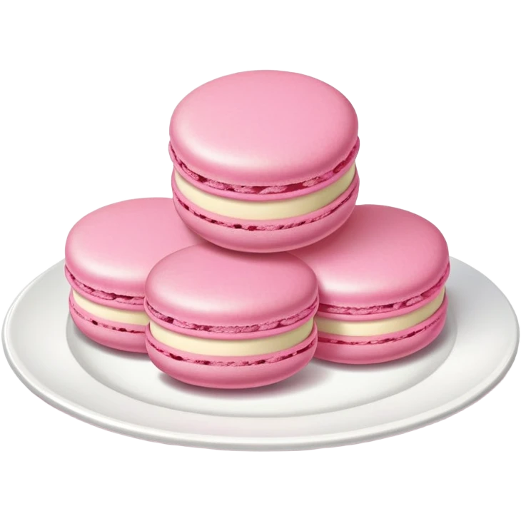 Pink macaroons on plate  emoji