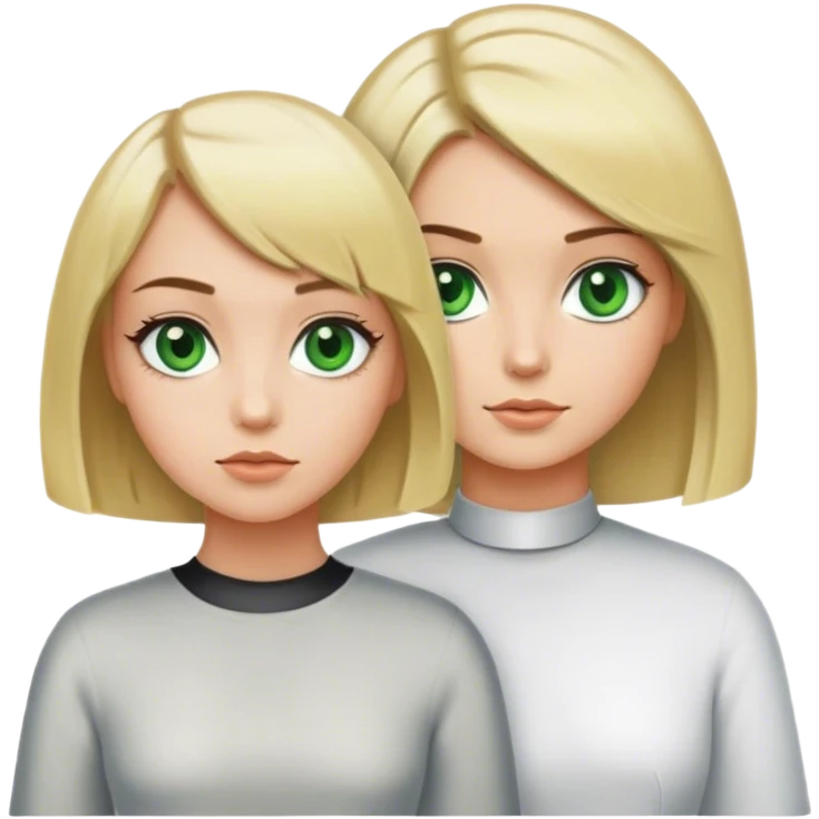 Blonde bob girl with green eyes hair stylist emoji