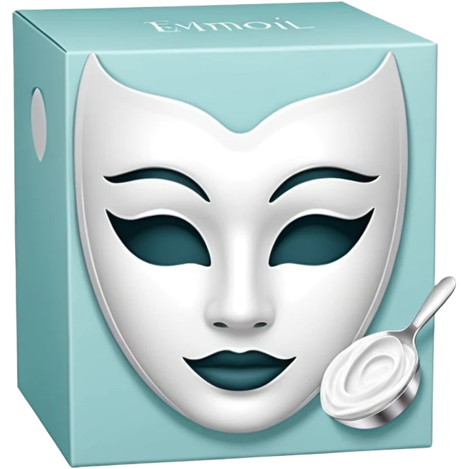 a beauty producd box of skincare white mask pack emoji