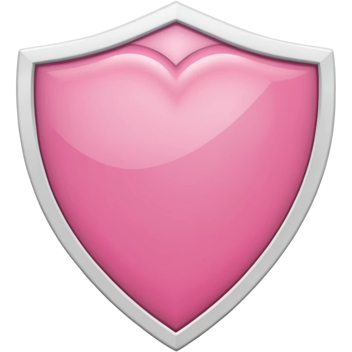 pink shield with white frame and a heart on it emoji