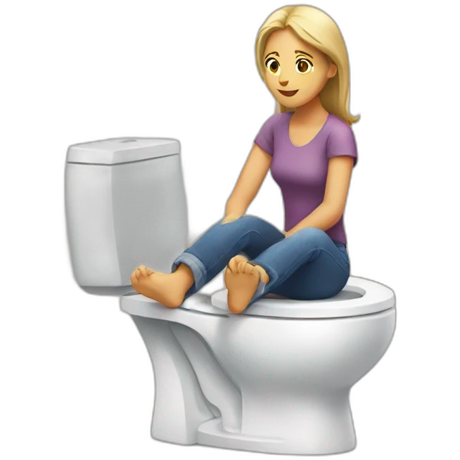 woman sitting on toilets emoji