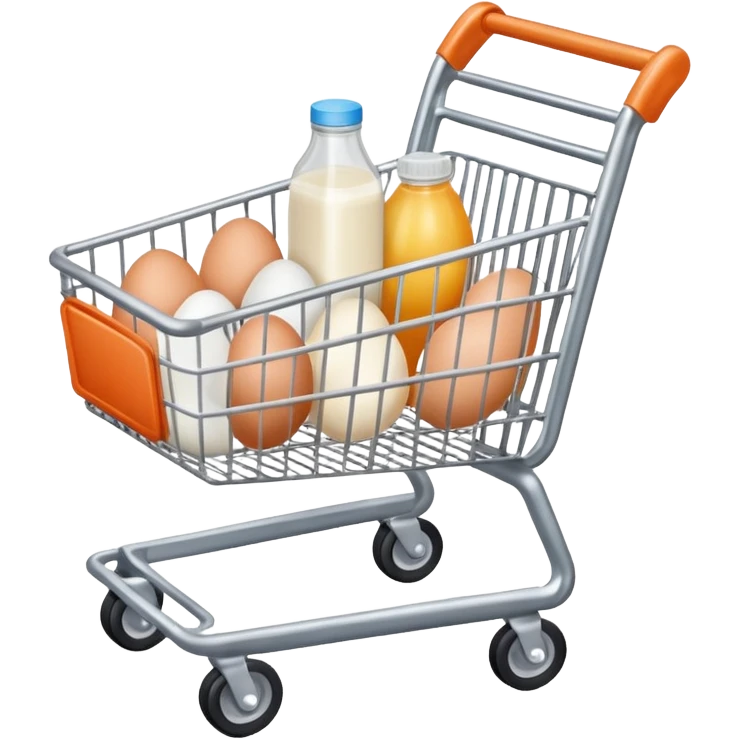 carrito de compras leche care  huevos emoji