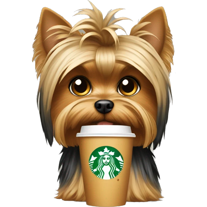 yorki with starbucks emoji