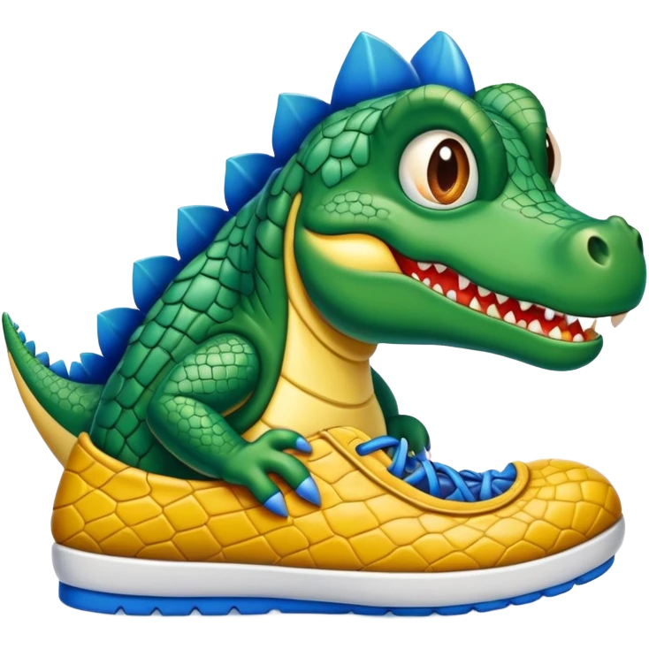 Cocodrilo con zapatillas azules emoji