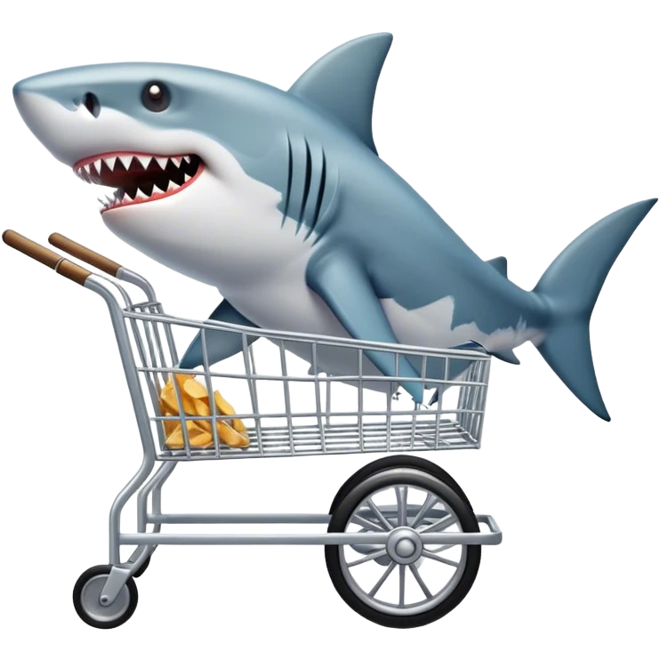 Shark smoking a cart emoji