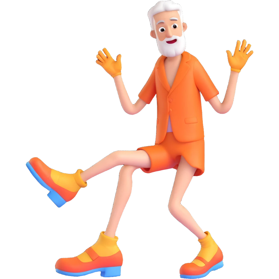 Discord role icon for a psychiatric clinic, 3D style, color #6fe8f3, bizarre patient character with exaggerated limbs, funny shoes, surreal comical expression emoji
