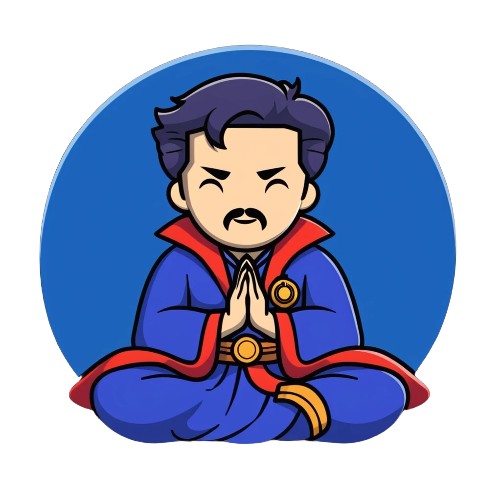 Doctor Strange in meditation pose floating emoji