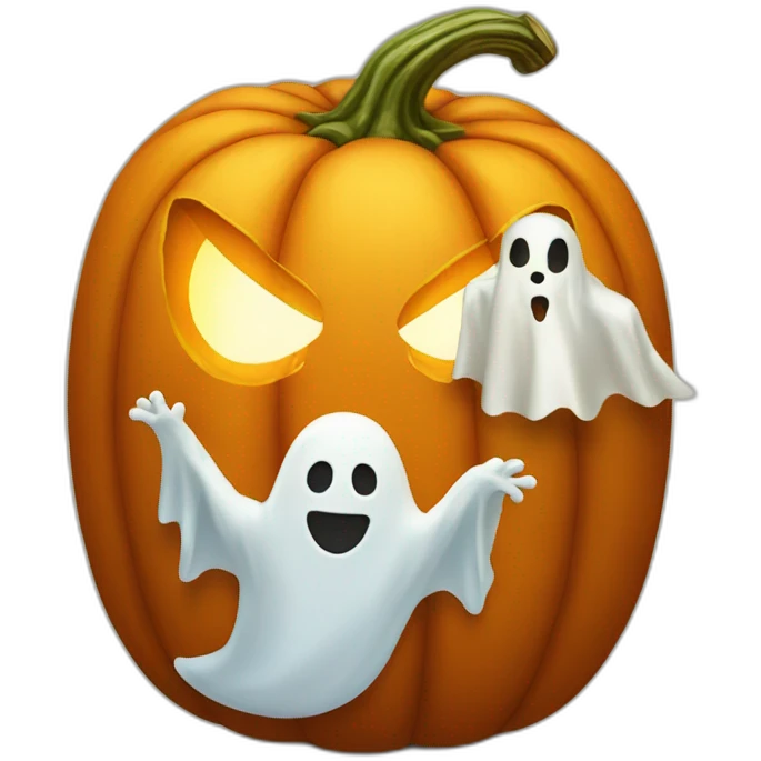 pumpkin and ghost emoji