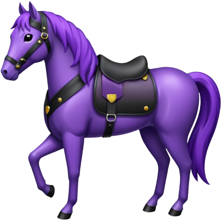 Purple horse wearing leather jacket
 emoji