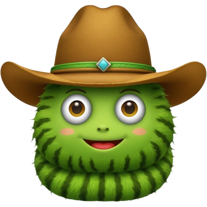 caterpillar emoji with a cowboy hat on emoji