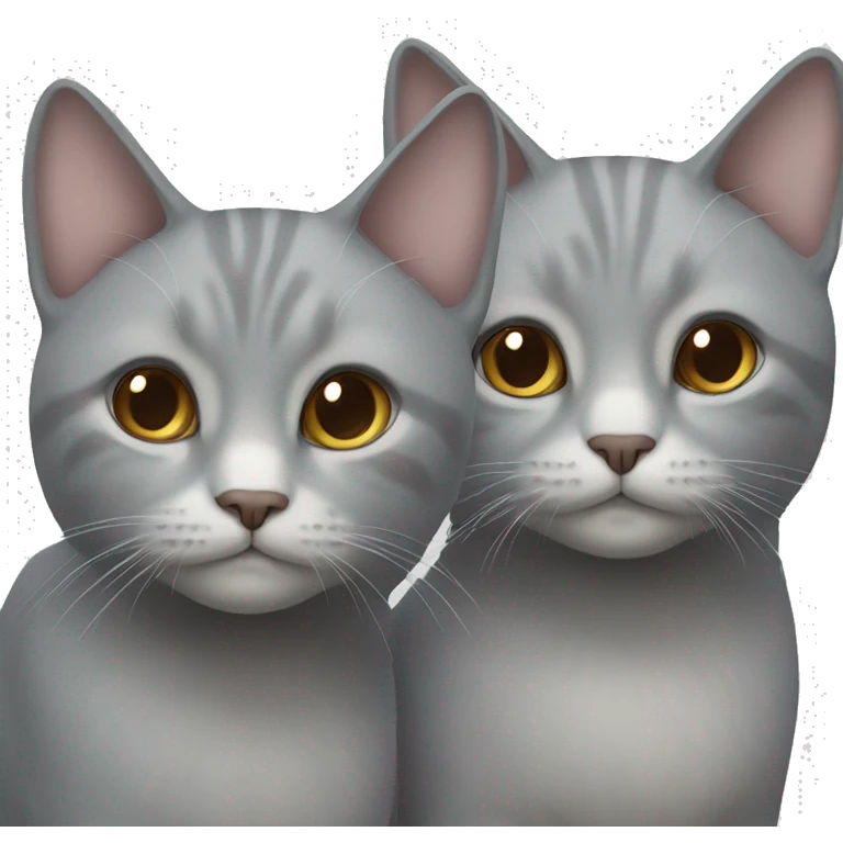 Two grey cats emoji